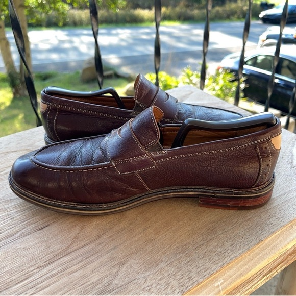 Johnston & Murphy Men's Shoes Size 8.5M Brown Leather Slip-on  Penny Flex - Picture 7 of 11